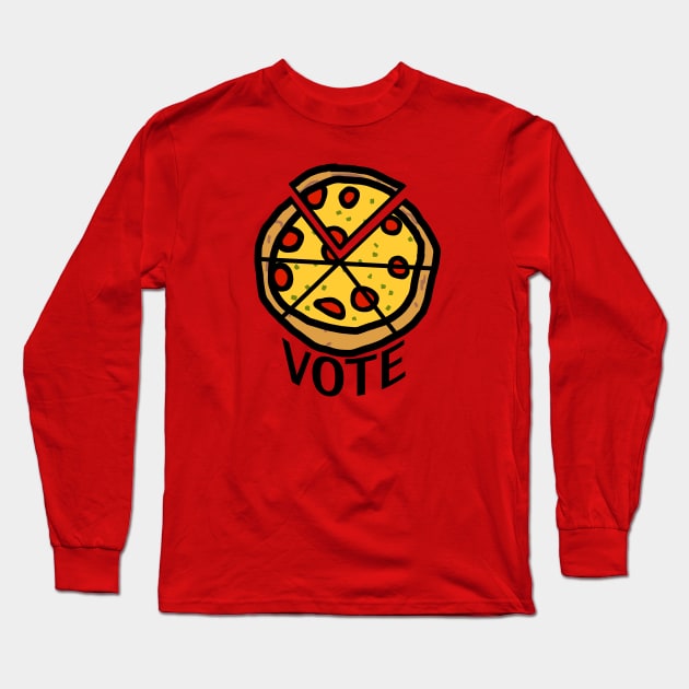 Vote Sliced Pizza Long Sleeve T-Shirt by ellenhenryart